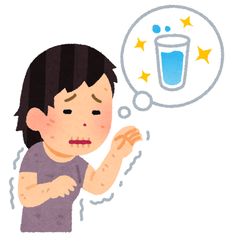 喉の渇きを感じている女性