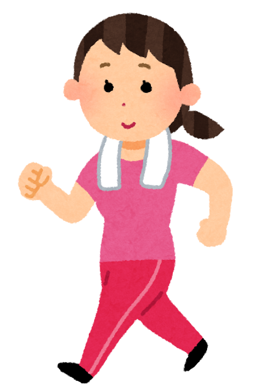 ウォーキングをする女性のイラスト