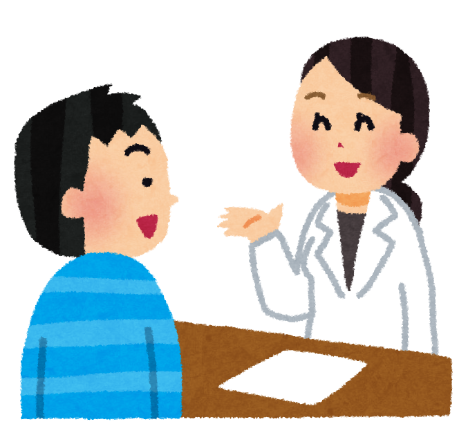 薬剤師に相談する様子のイラスト